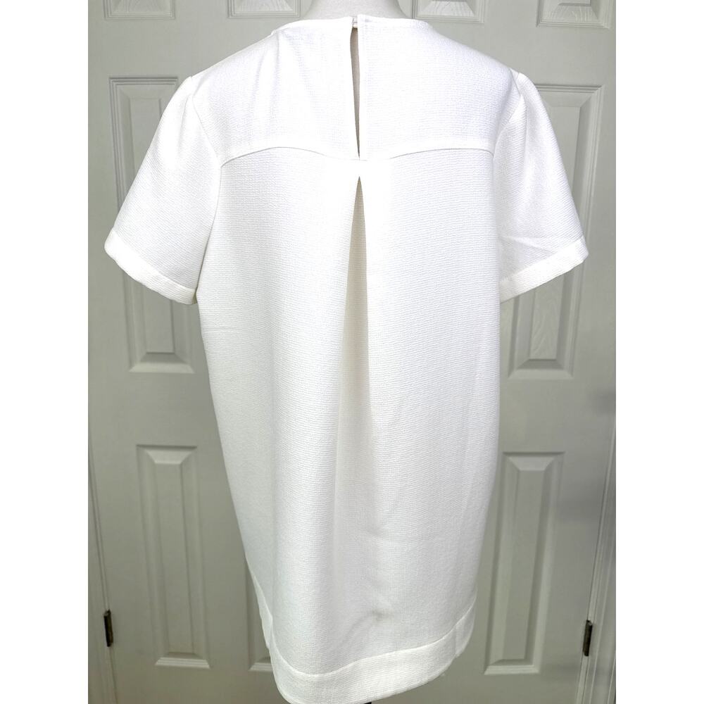 Madewell Ivory Textured Shift Blouse Top Minimal Chic Large - Picture 5 of 9